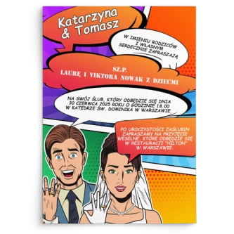 Zaproszenia ślubne Pop Art - Motyw 2