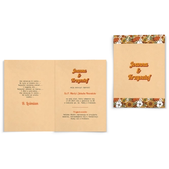Zaproszenia ślubne Retro Style - Składane motyw 1