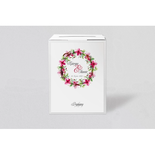 Pudełko na koperty i pieniądze Akwarelowe Wianki Motyw 2