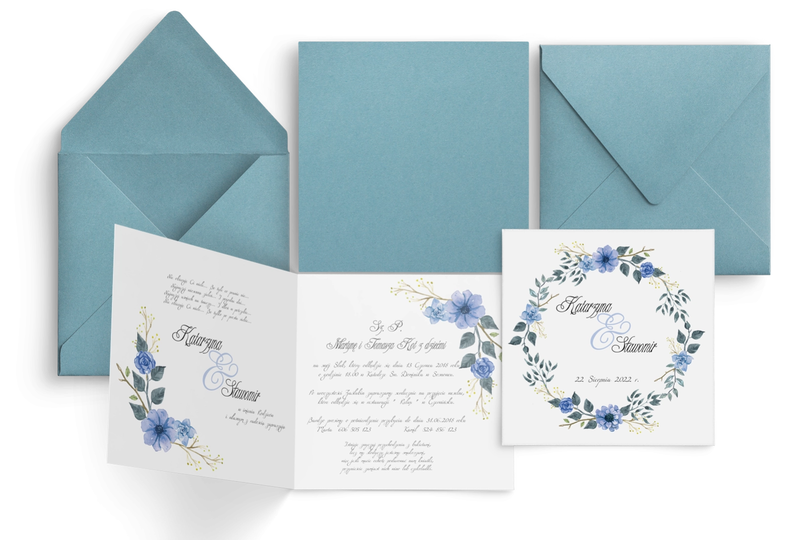 Zaproszenia ślubne Wianki - Motyw 1