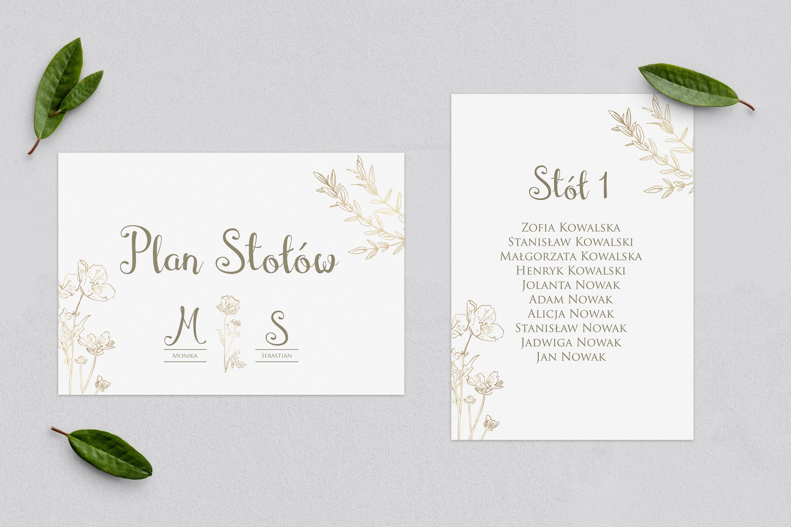 Plan Stołów - Karteczka Fiori Motyw 2