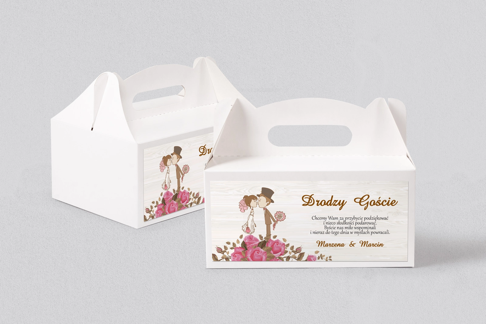 Pudełko na ciasto weselne Naturalna Miłość Motyw 12