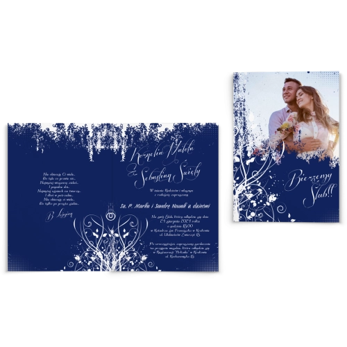 Zaproszenia ślubne Photo- Składane Motyw 4
