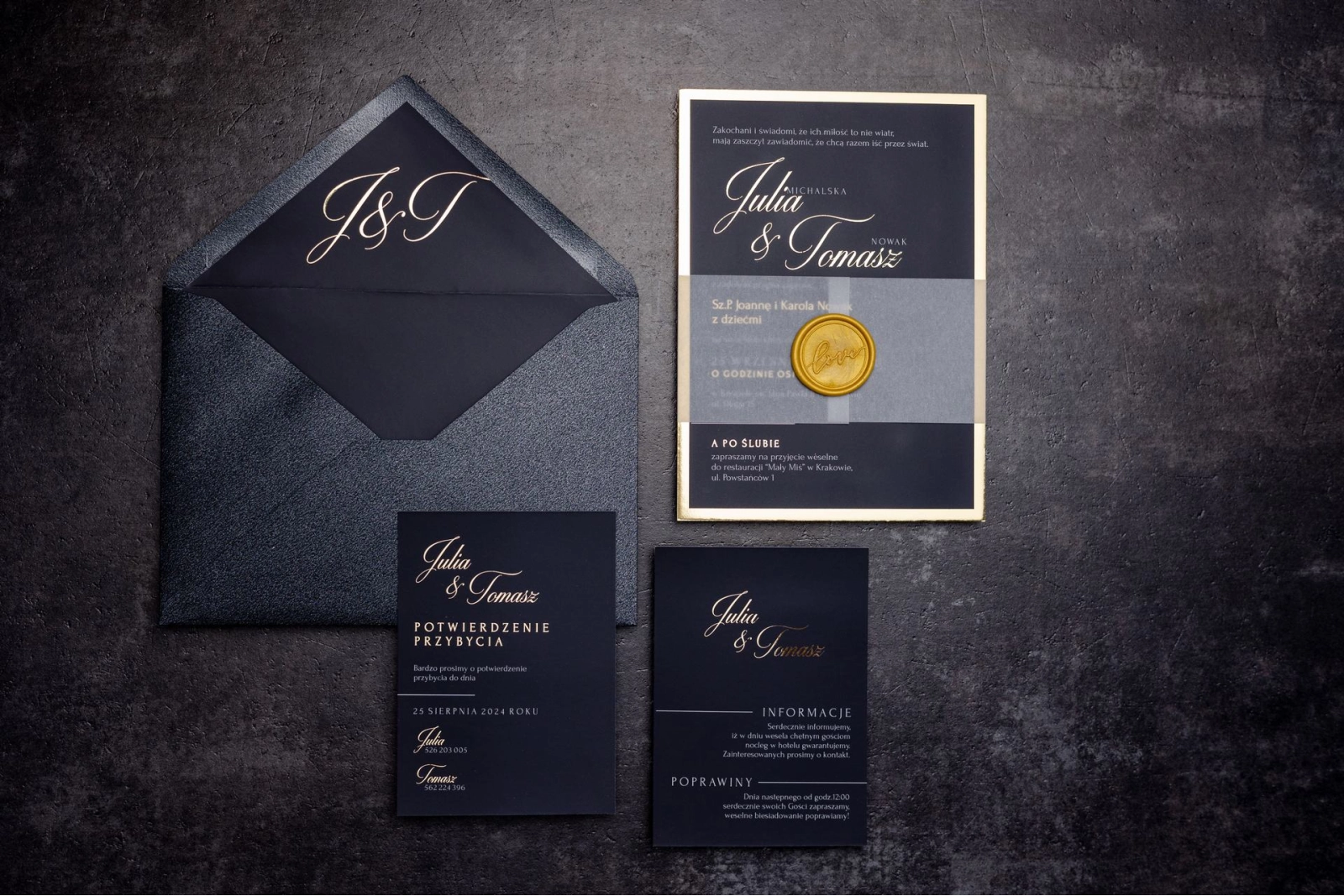 Zaproszenia ślubne Black & White