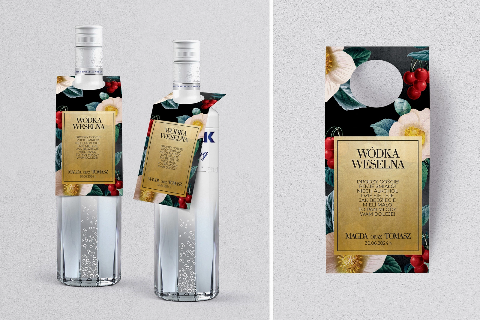 Zawieszka na alkohol oczko Amore - zlote - Motyw 1