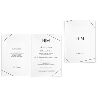 Zaproszenia ślubne Elegance - Składane Motyw 1