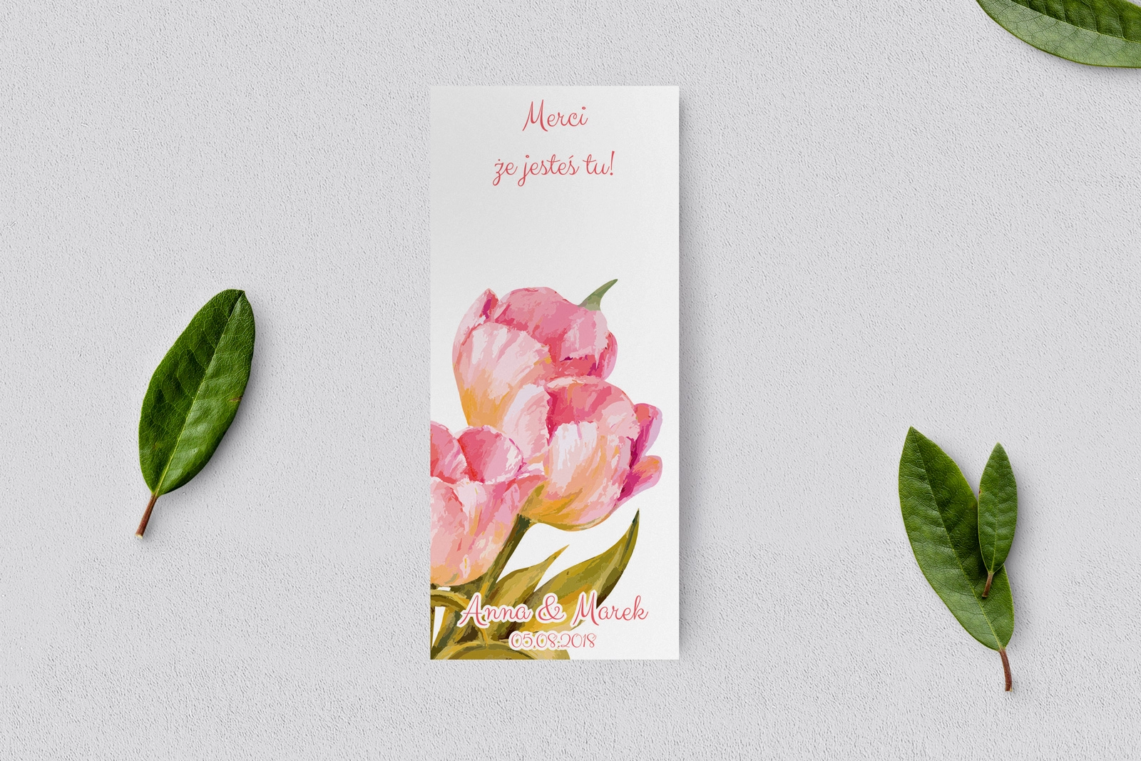 Podziękowanie Merci - Karteczka Sweet Love - Motyw 4