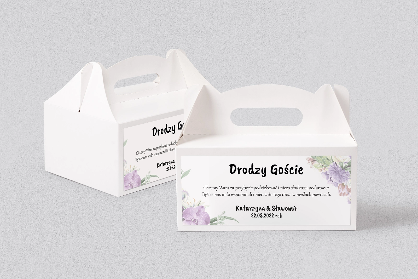 Pudełko na ciasto weselne Bukiety Motyw 1