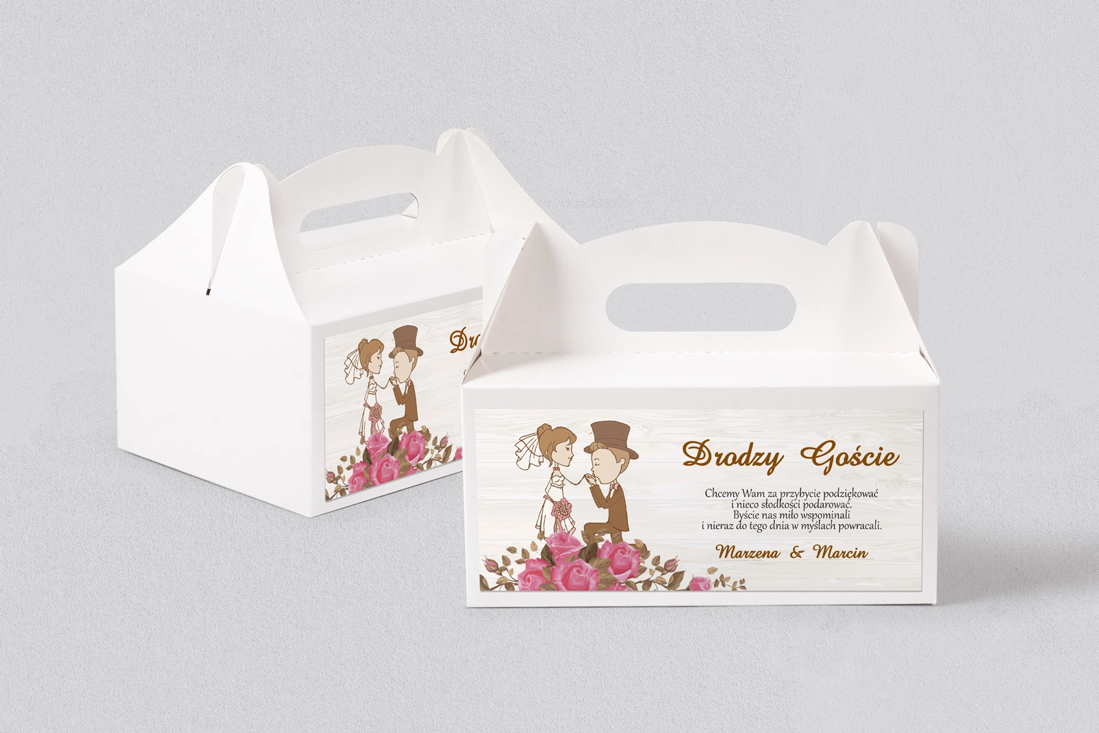 Pudełko na ciasto weselne Naturalna Miłość Motyw 5