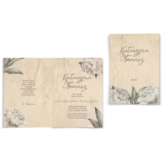 Zaproszenia ślubne Old Fashion - Składane Motyw 1