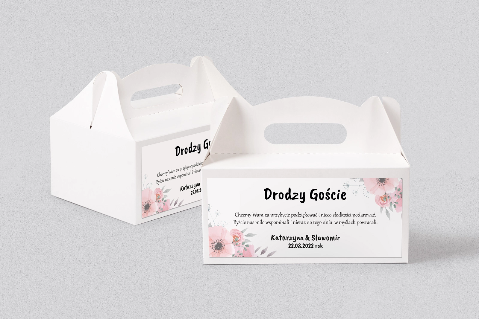 Pudełko na ciasto weselne Bukiety Motyw 14