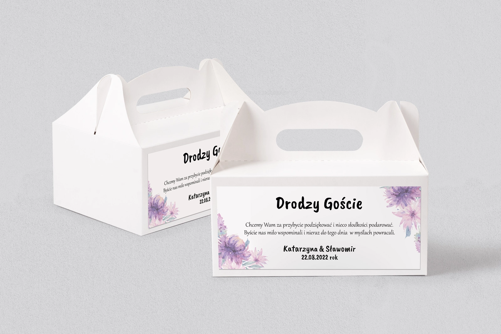 Pudełko na ciasto weselne Bukiety Motyw 6