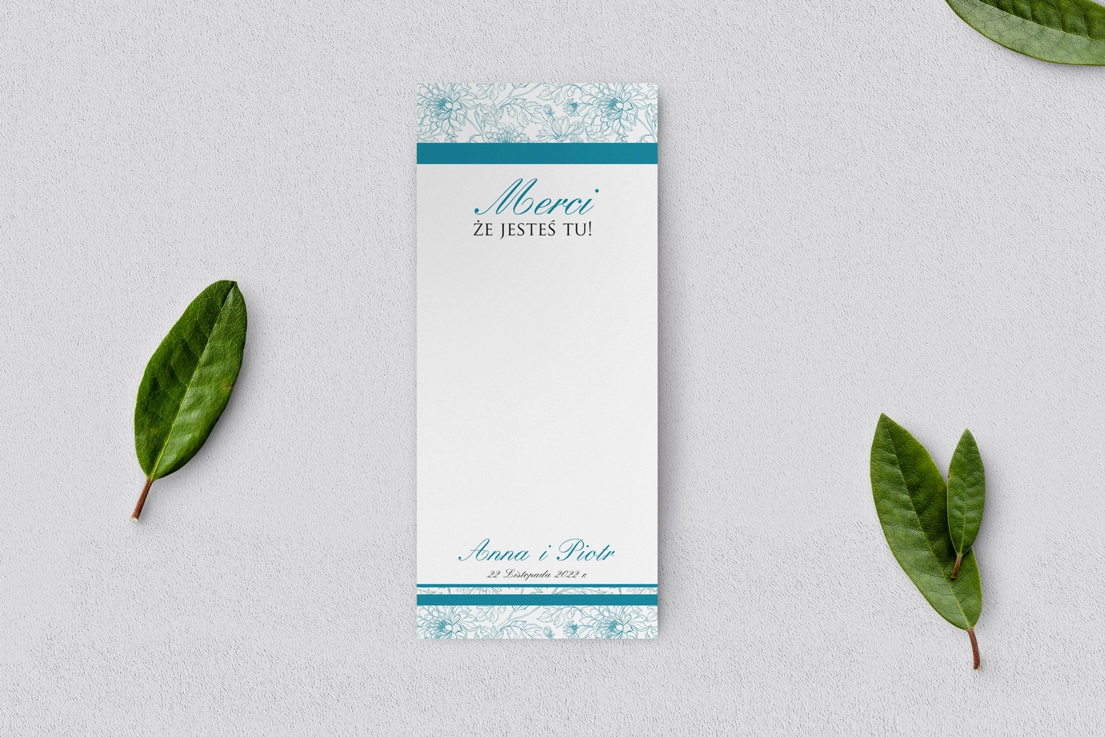 Podziękowanie Merci - Karteczka Ornaments - Motyw 8