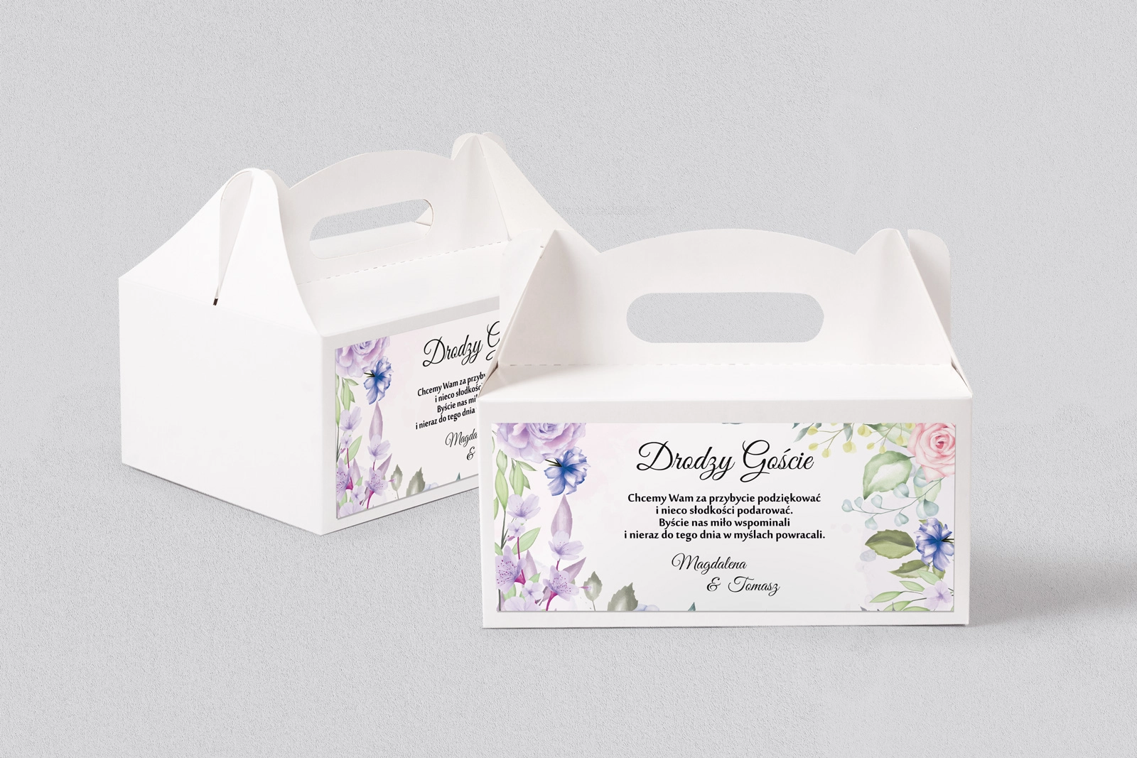 Pudełko na ciasto weselne Amelia - Motyw 4