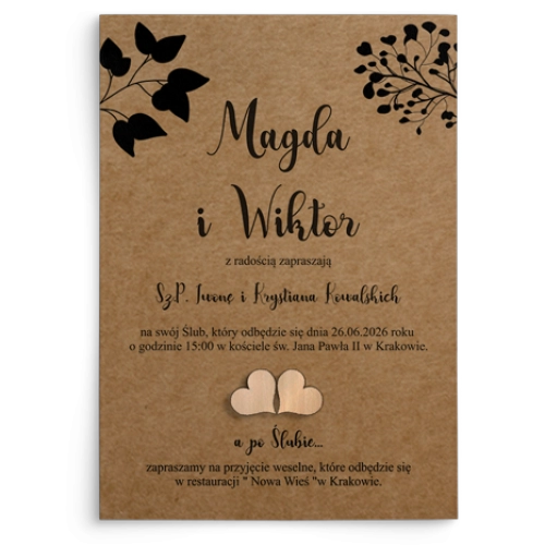 Zaproszenia ślubne Boho - Motyw 3