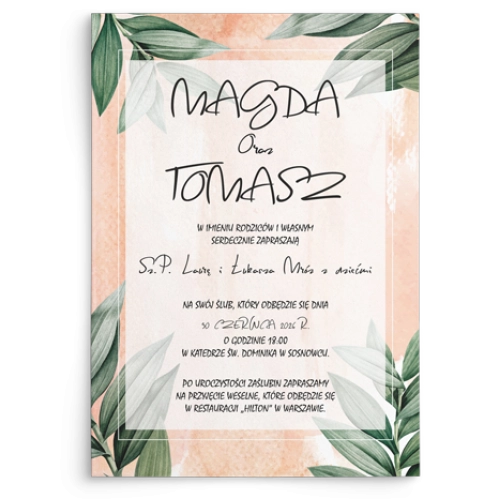 Zaproszenia ślubne Mgiełka - Motyw 4