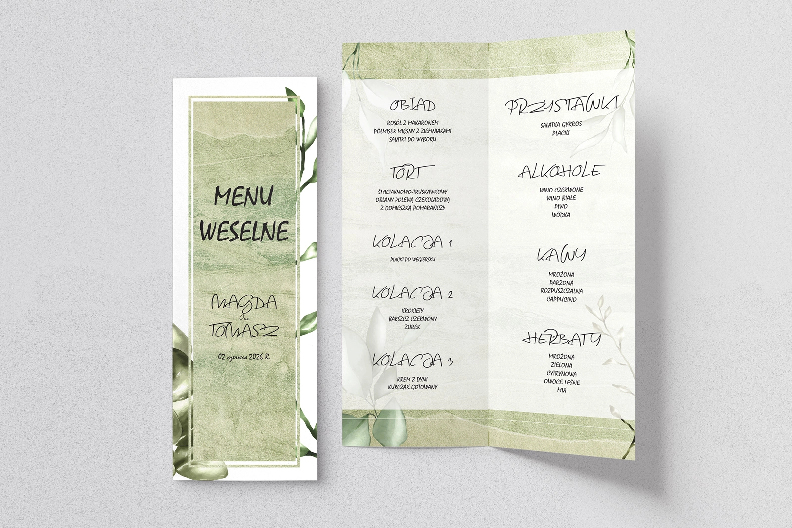 Menu Weselne Mgiełka - Motyw 1