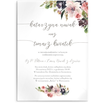 Zaproszenia ślubne PasteLove - Akrylowe Motyw 4