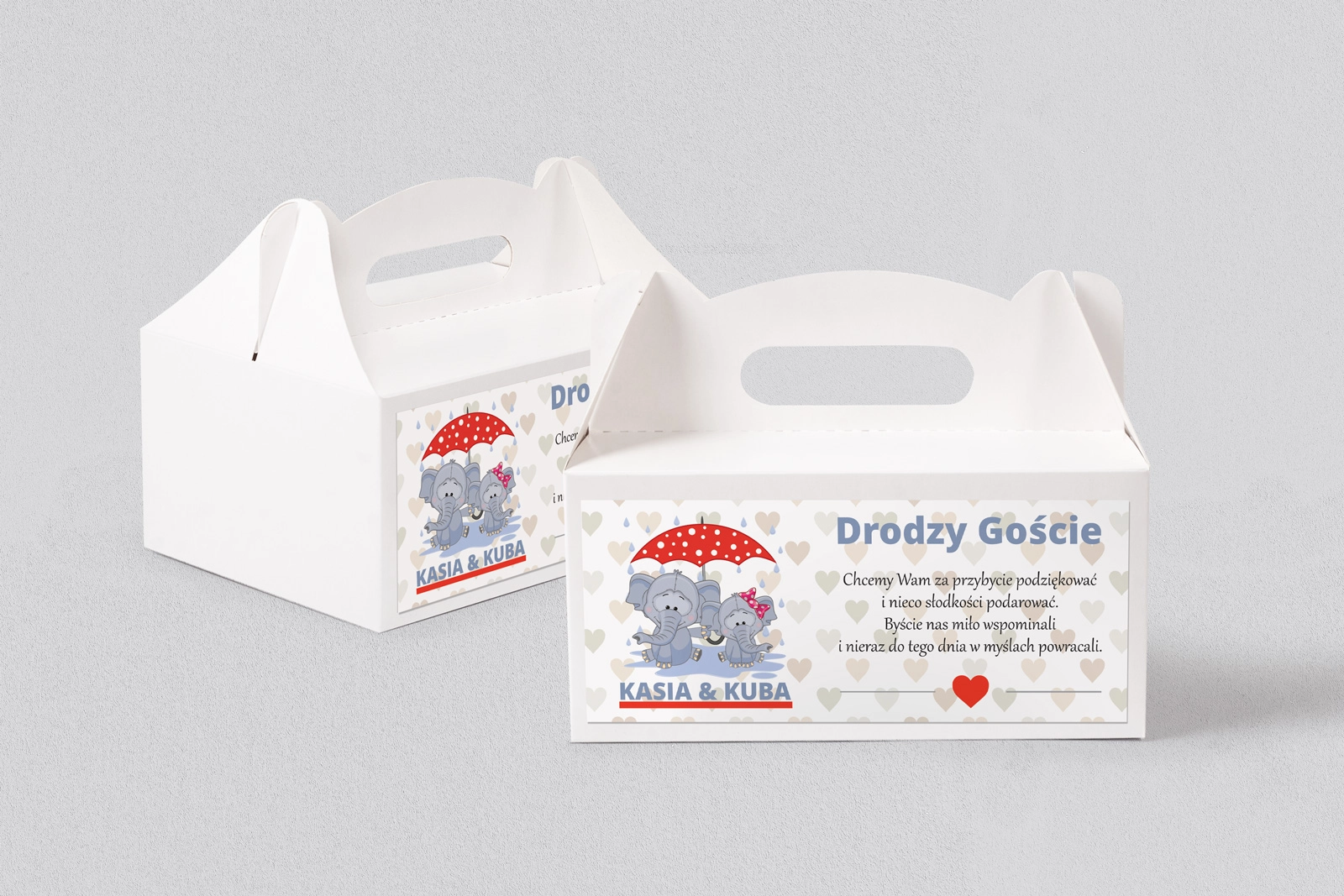 Pudełko na ciasto weselne Uroczy Deszcz Motyw 9