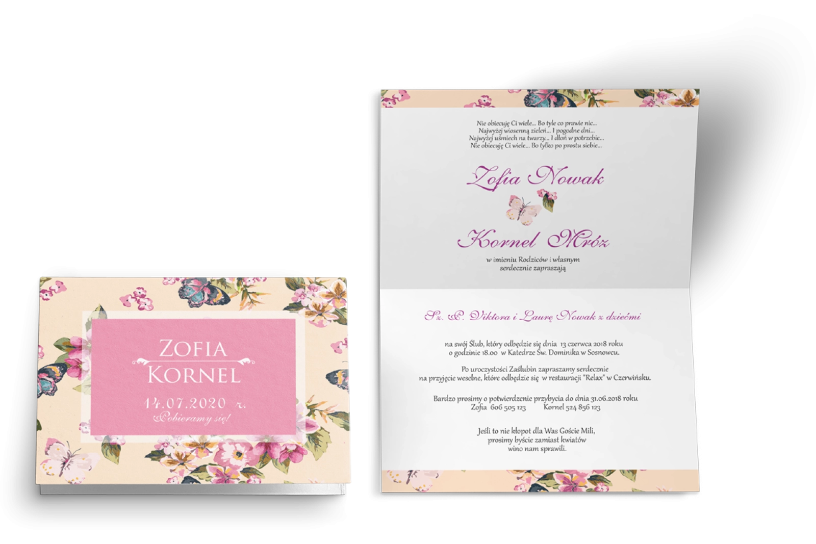 Zaproszenie ślubne Kwiatowe Pole - Motyw 5