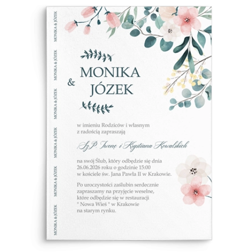 Zaproszenia ślubne Name - Motyw 2