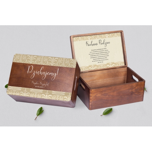 Skrzyneczka dla Rodziców - brązowa Vintage Motyw 1