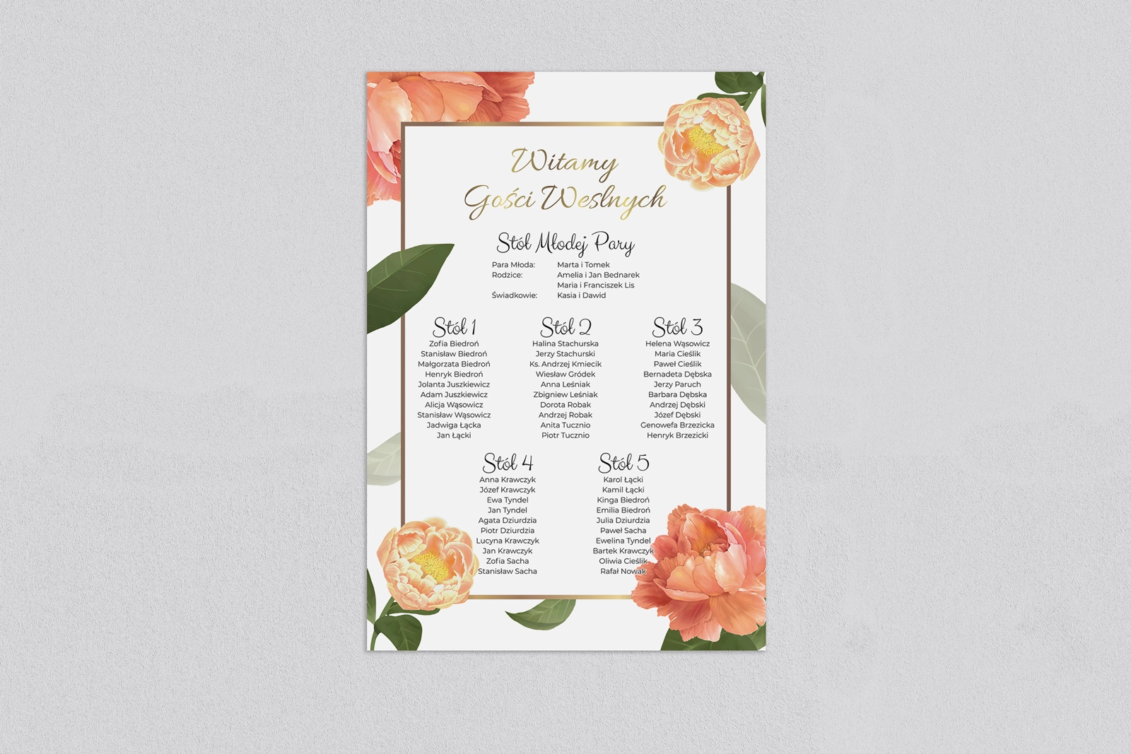 Plan stołów weselnych Dream - Motyw 5