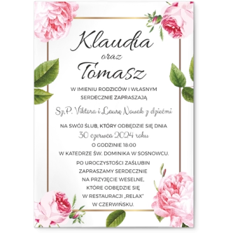 Zaproszenia ślubne Dream- Akrylowe Motyw 2