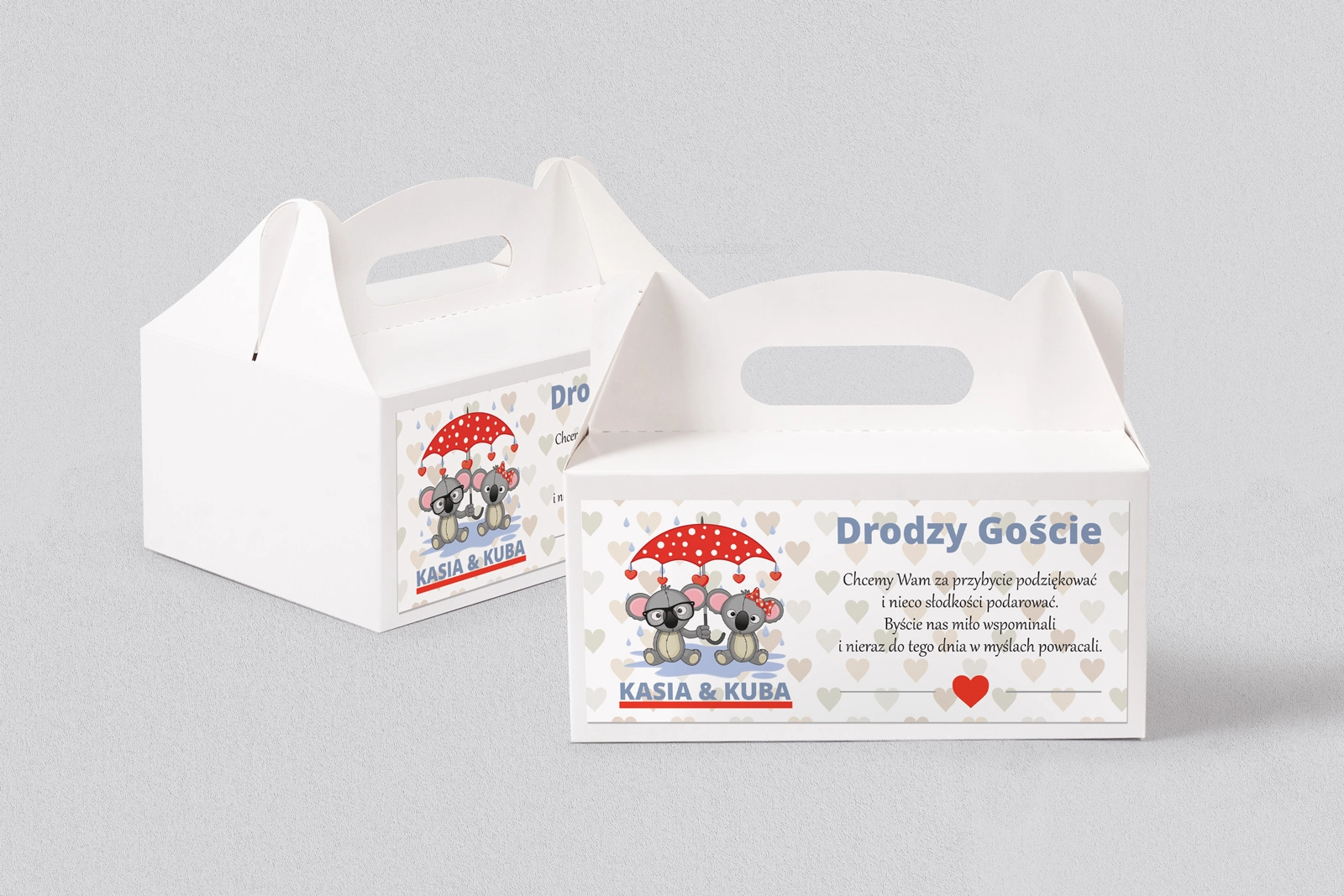 Pudełko na ciasto weselne Uroczy Deszcz Motyw 13