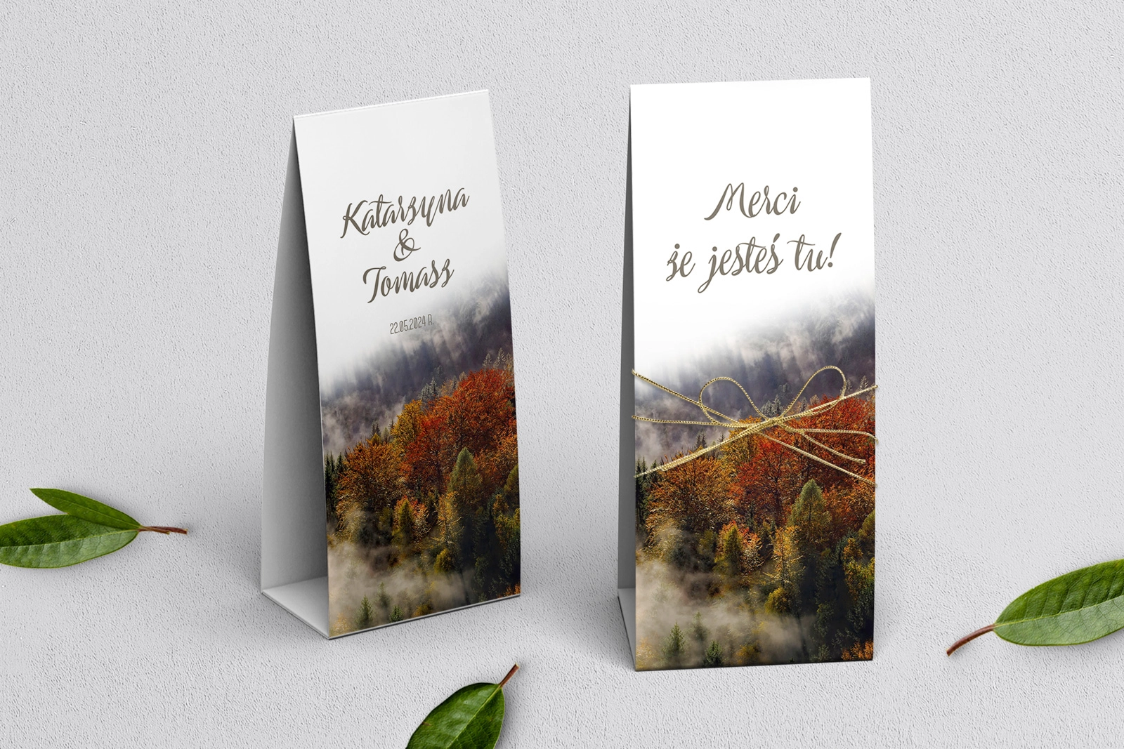 Podziękowanie Merci - Pudełeczko Forest - Motyw 3