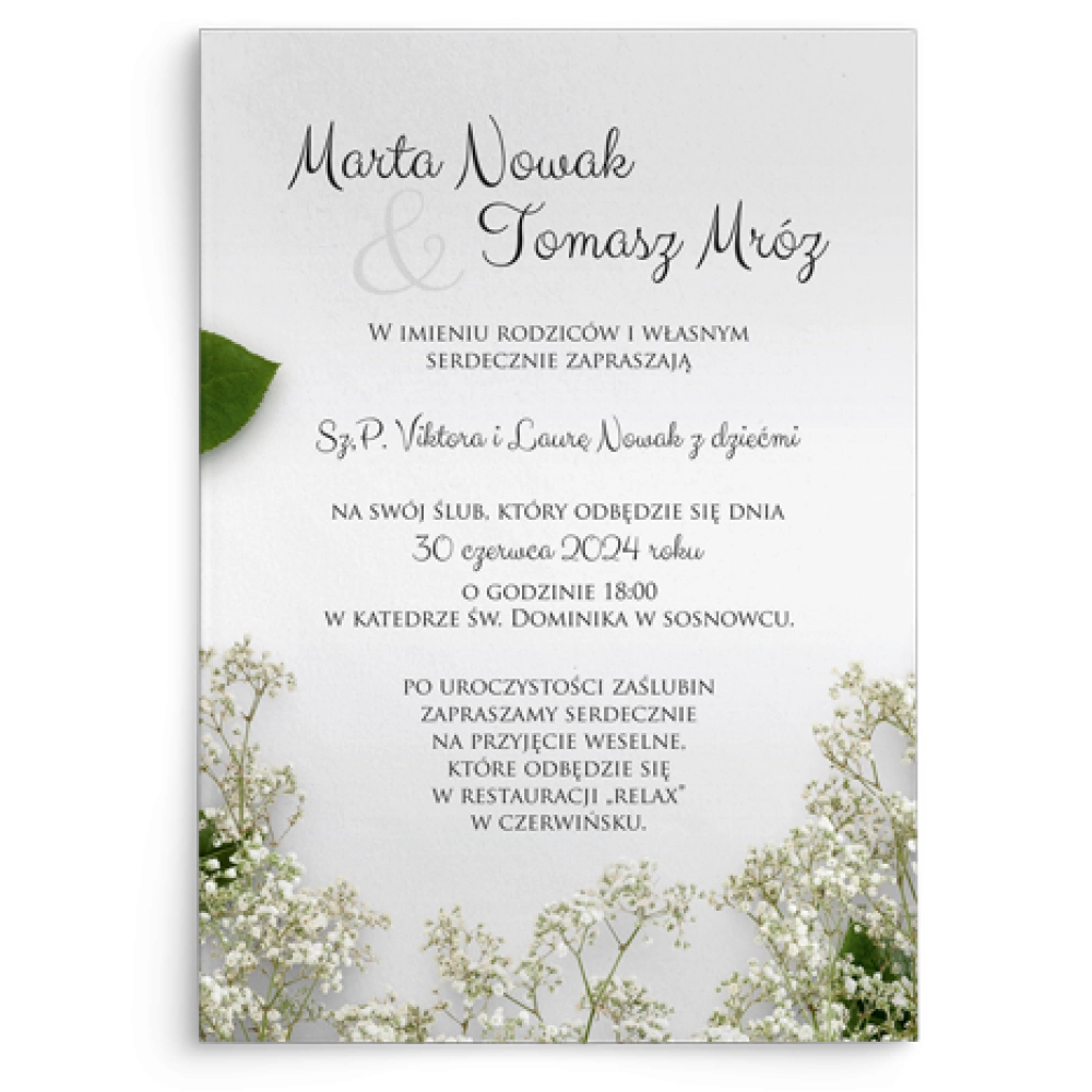 Zaproszenia ślubne Soft - Motyw 7
