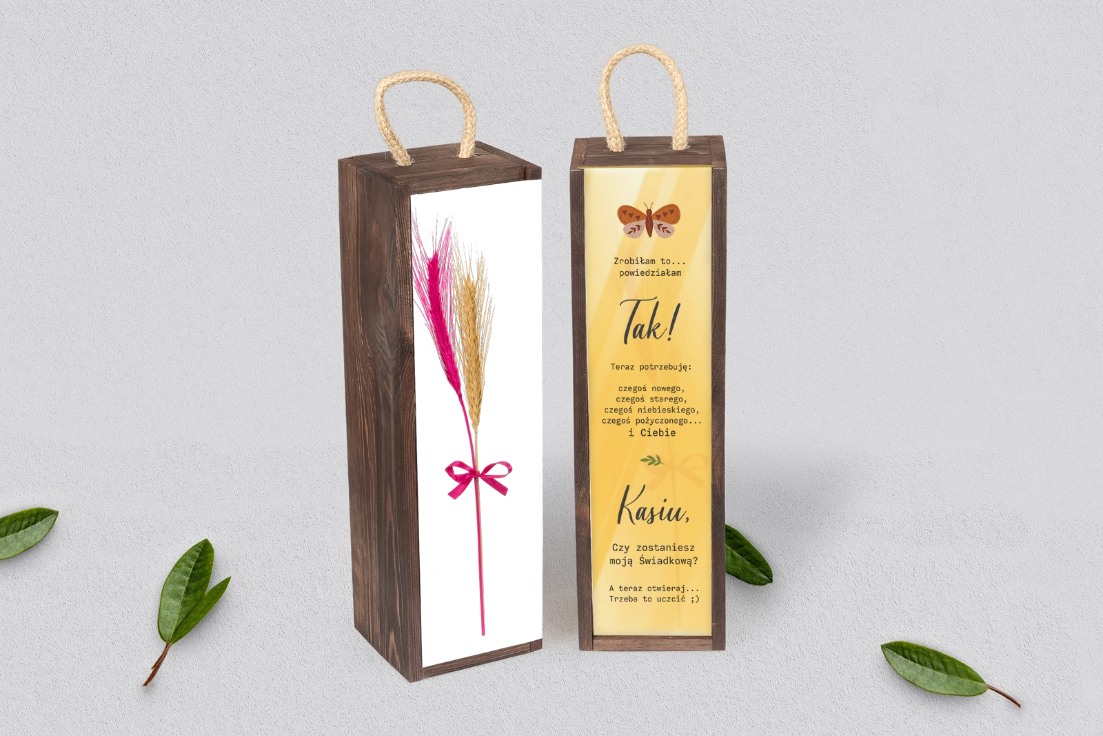 Prośba o Świadkowanie - SNW Akryl brązowa Butterflies - Motyw 2