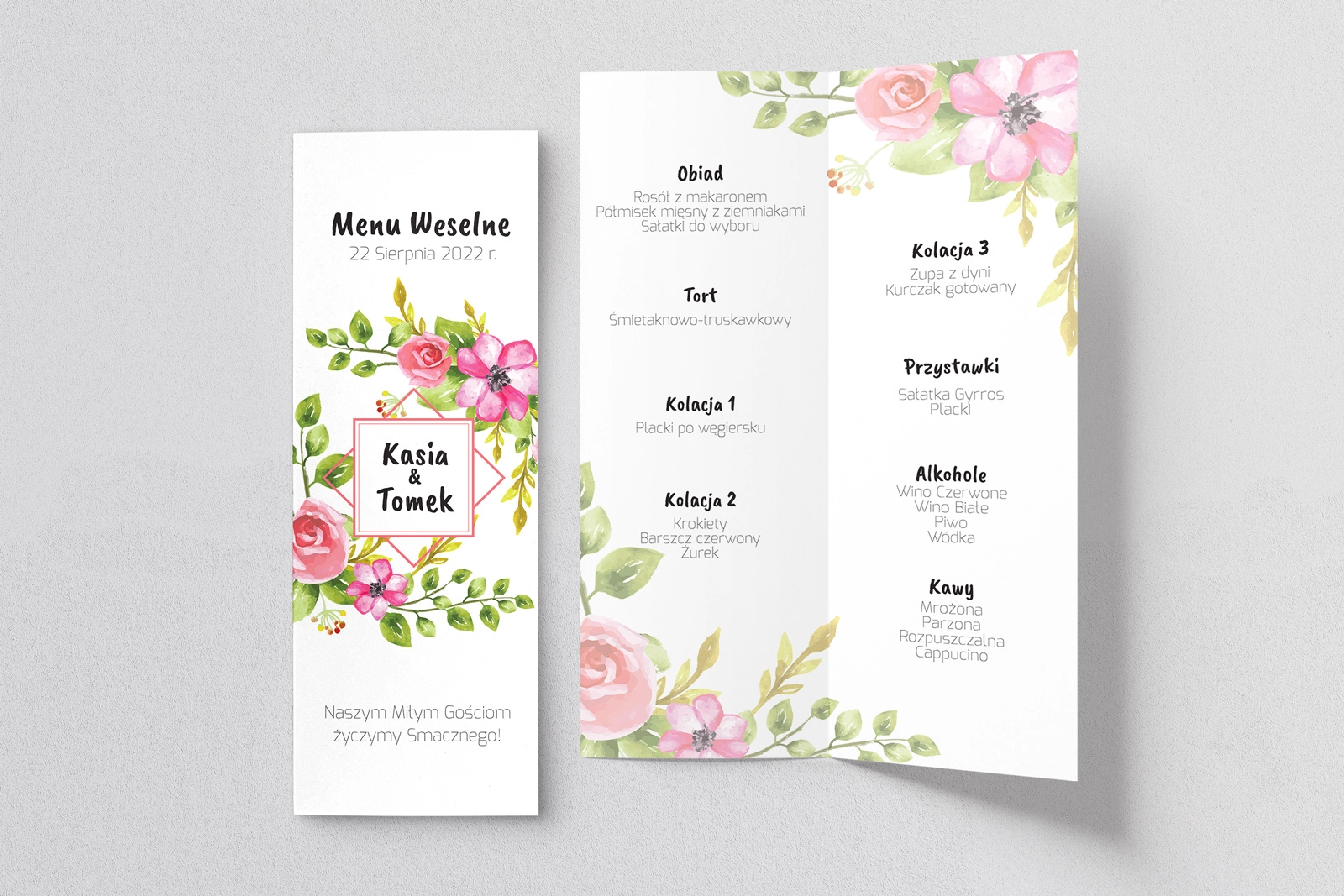 Menu Weselne Bukiety Motyw 8