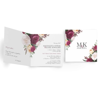 Zaproszenia ślubne Fabello - Składane Kwadrat Motyw 1