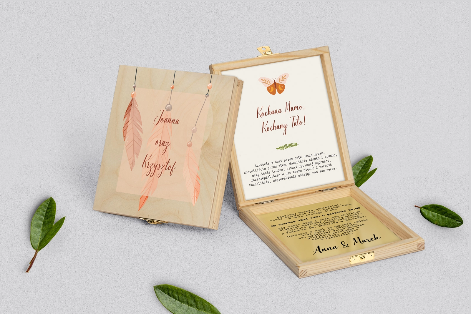 Zaproszenie dla Rodziców - naturalne Butterflies - Motyw 1