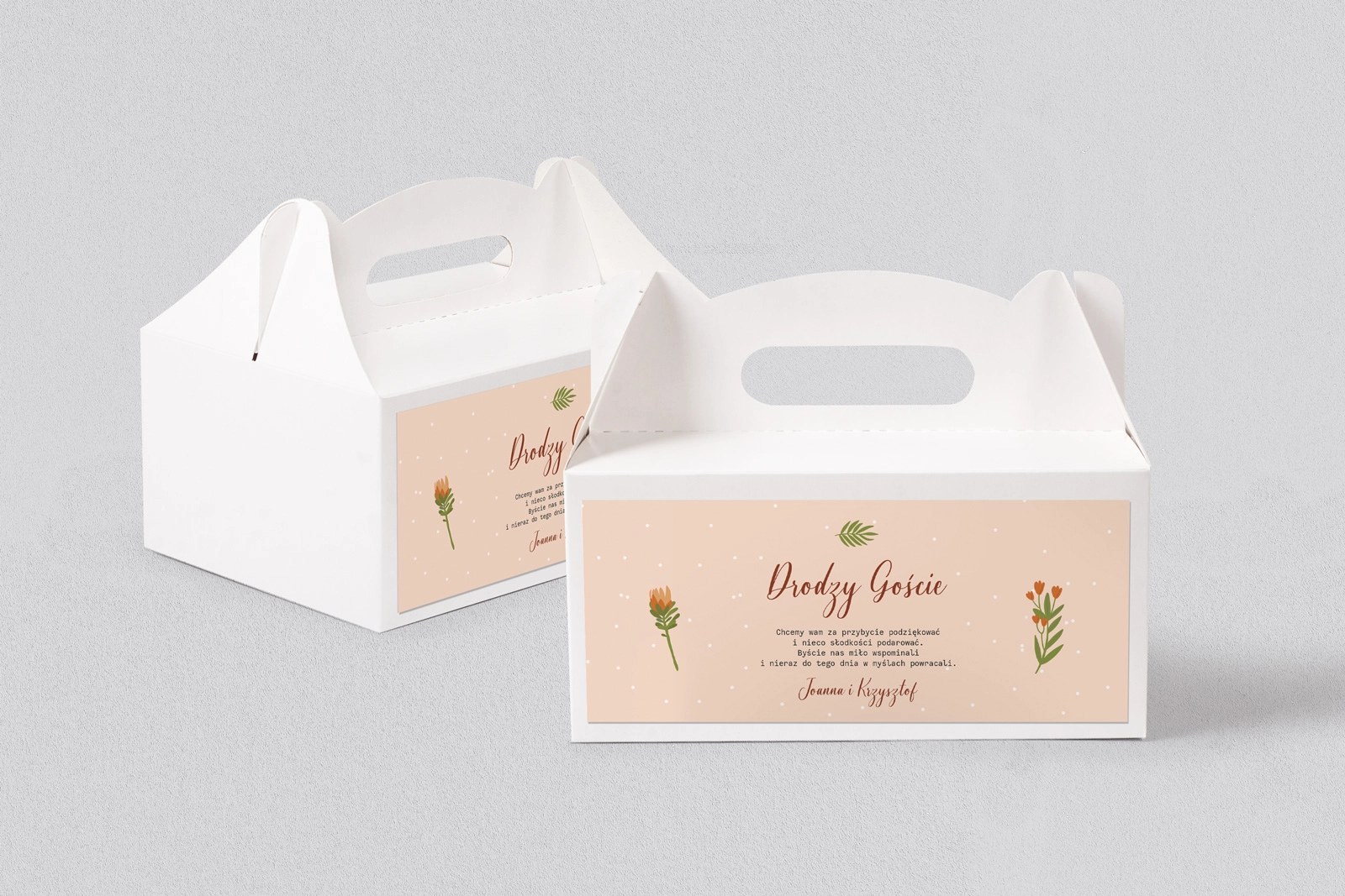 Pudełko na ciasto weselne Butterflies - Motyw 1