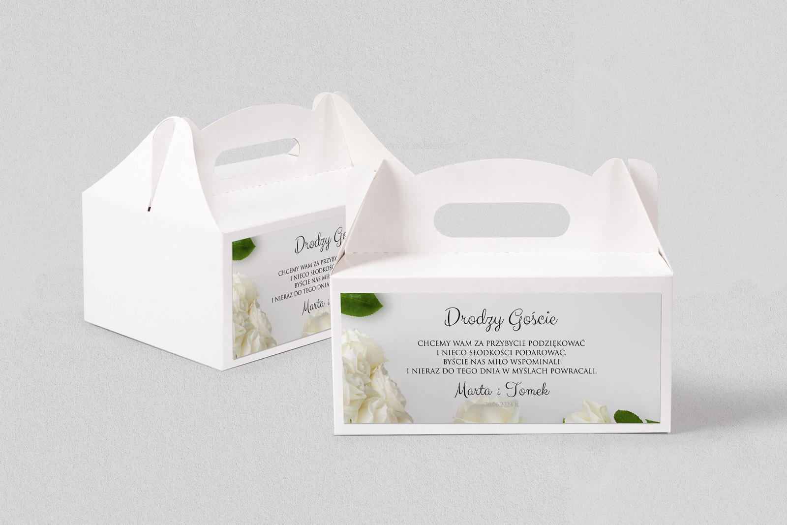 Pudełko na ciasto weselne Soft - Motyw 4