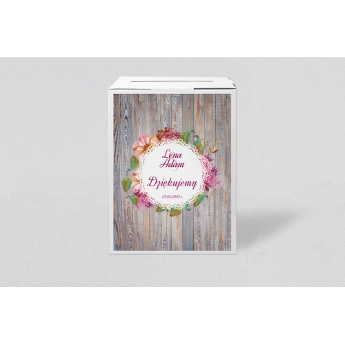 Pudełko na koperty i pieniądze Rustical Motyw 1