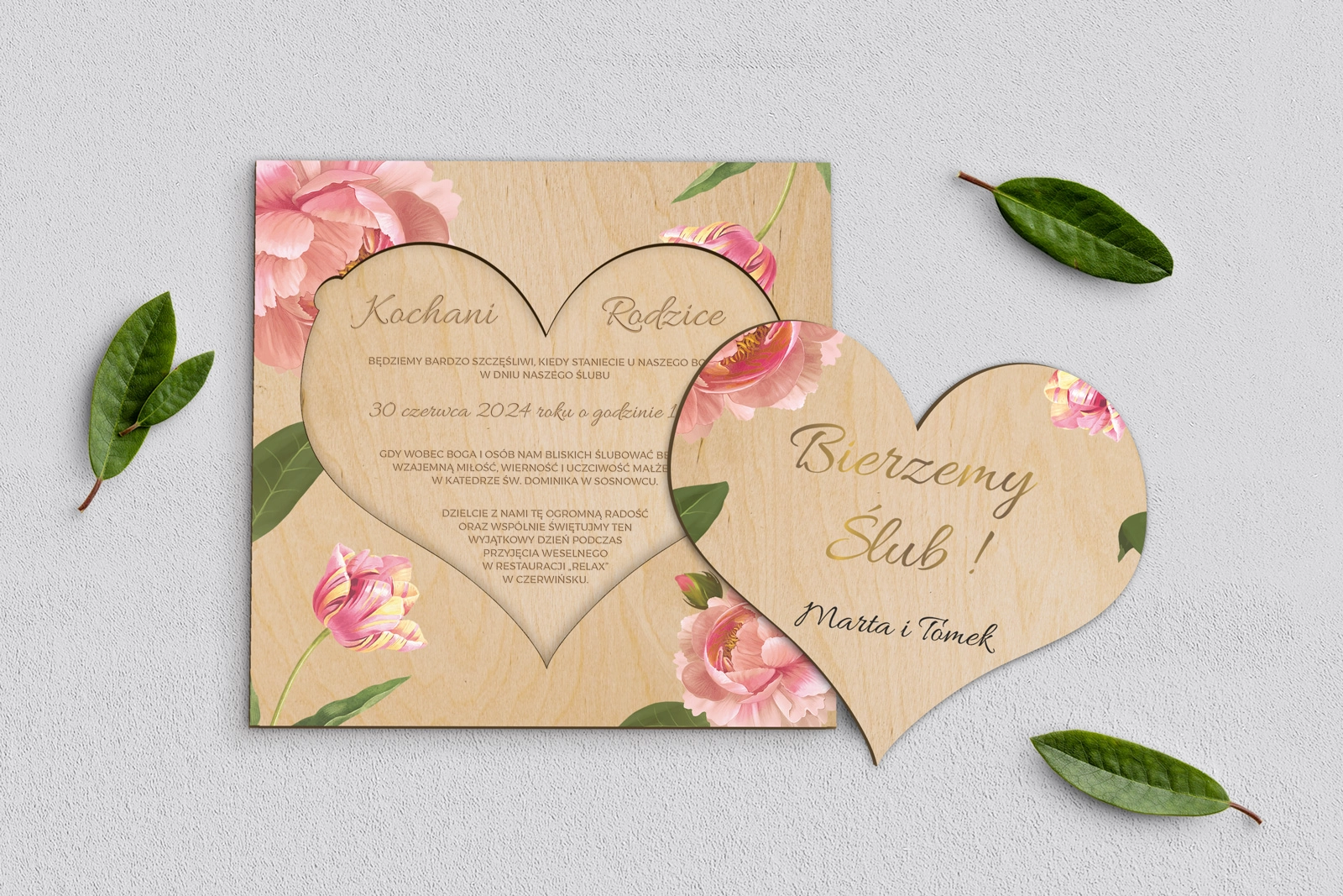 Drewniane Zaproszenie dla Rodziców - Dream Motyw 6