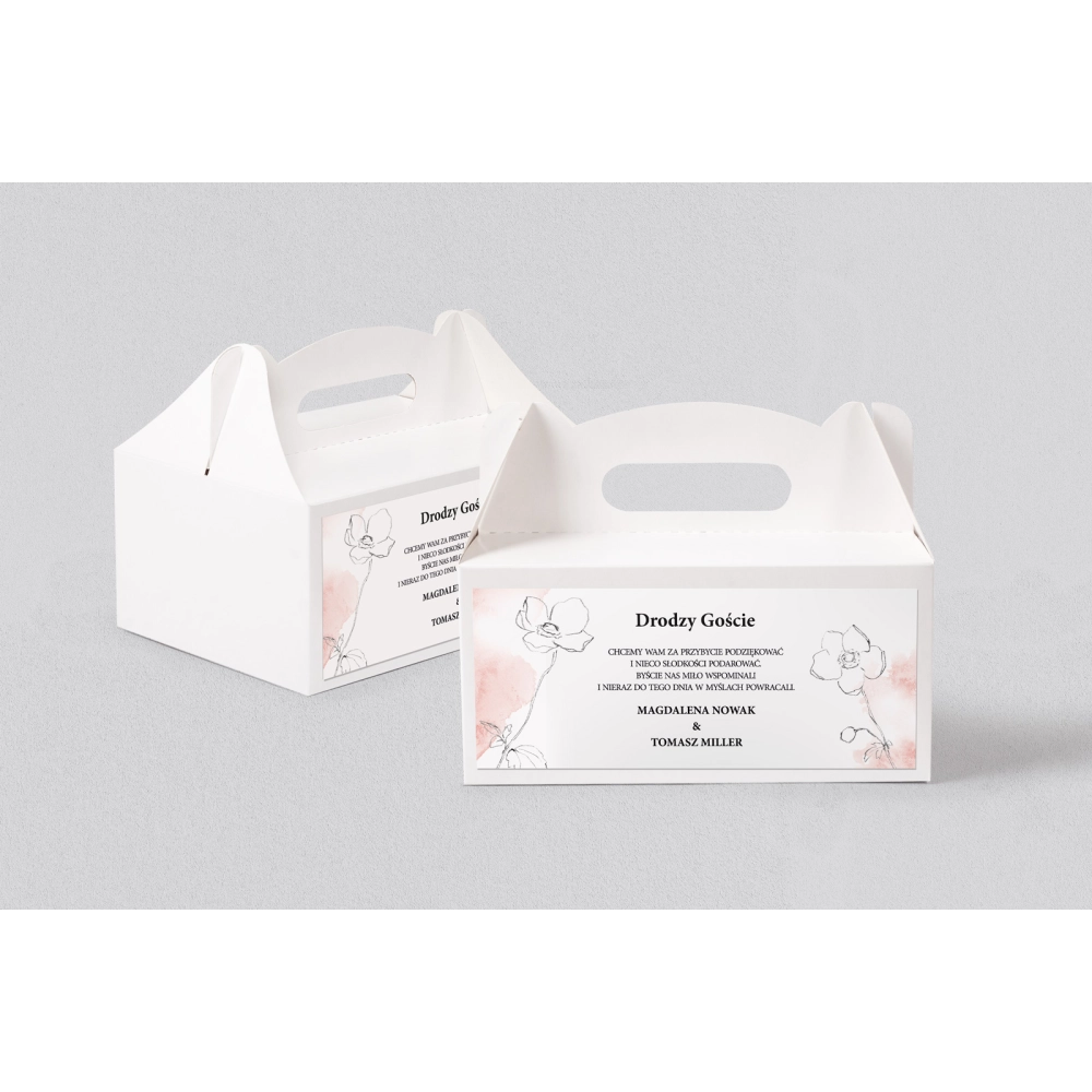 Pudełko na ciasto weselne Julietta - Motyw 1
