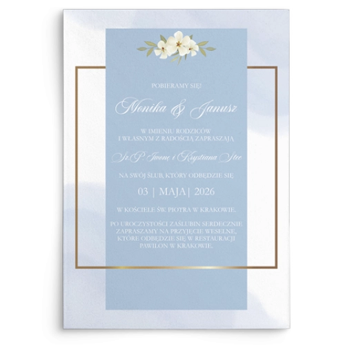 Zaproszenia ślubne Golden Square - Motyw 1