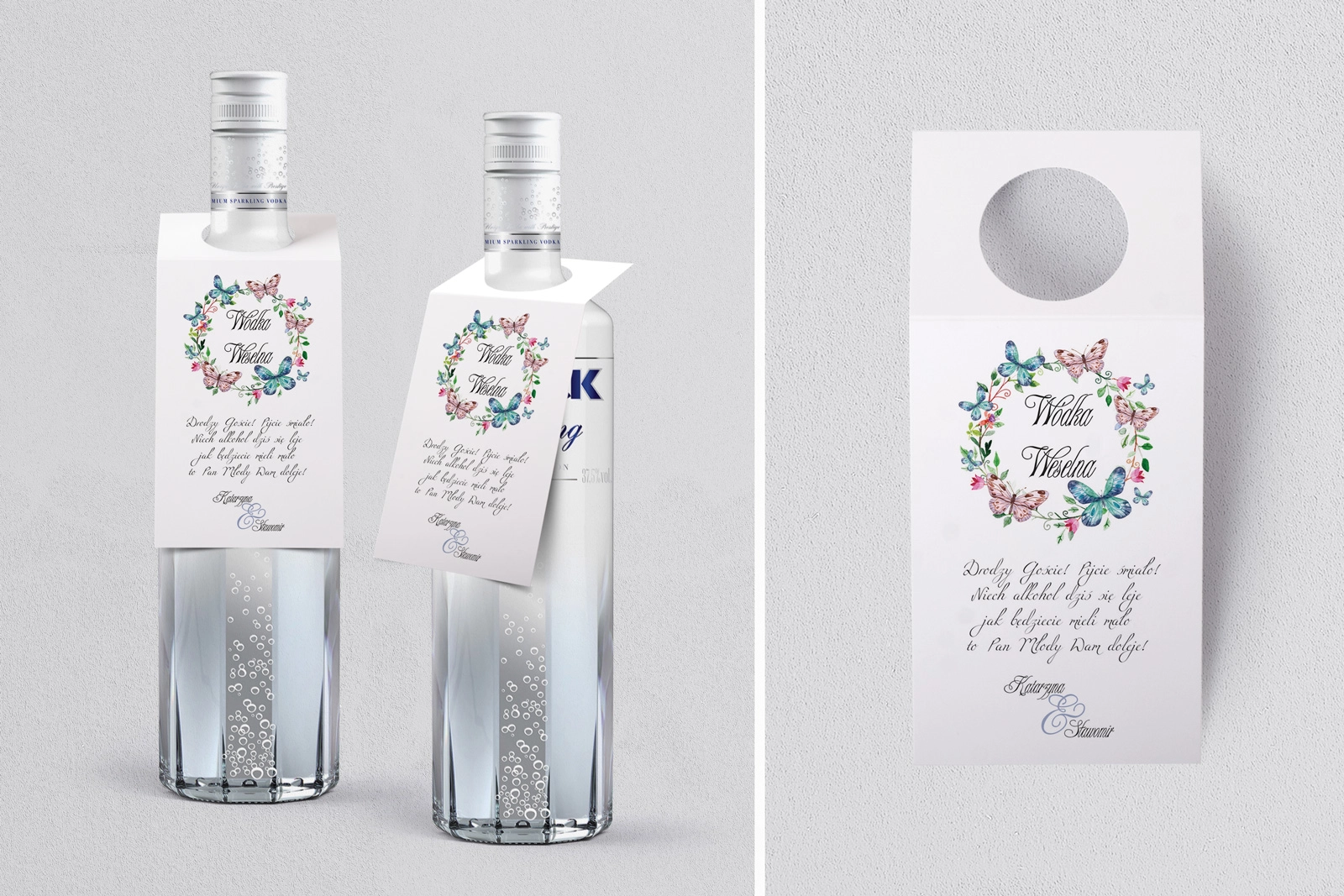 Zawieszka na alkohol oczko Akwarelowe Wianki Motyw 3