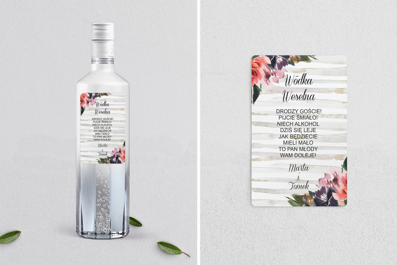 Naklejki na alkohol - Akwarelka - Motyw 3