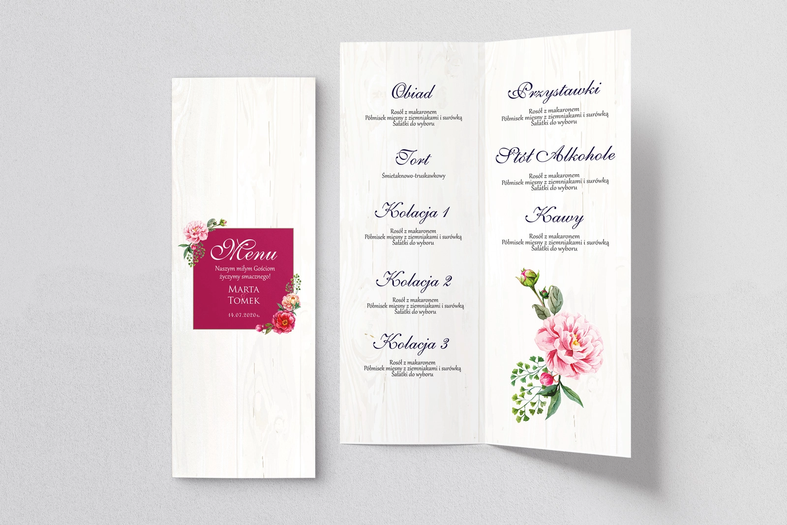 Menu Weselne Biała Stodoła - Motyw 2