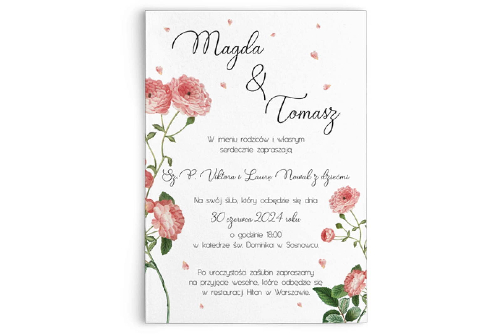 Zaproszenia ślubne Biały Czas - Motyw 5