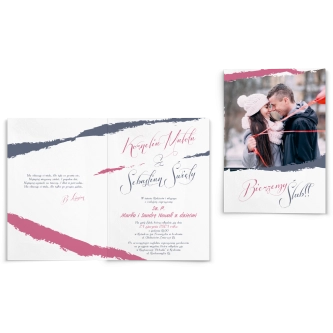 Zaproszenia ślubne Photo- Składane Motyw 5