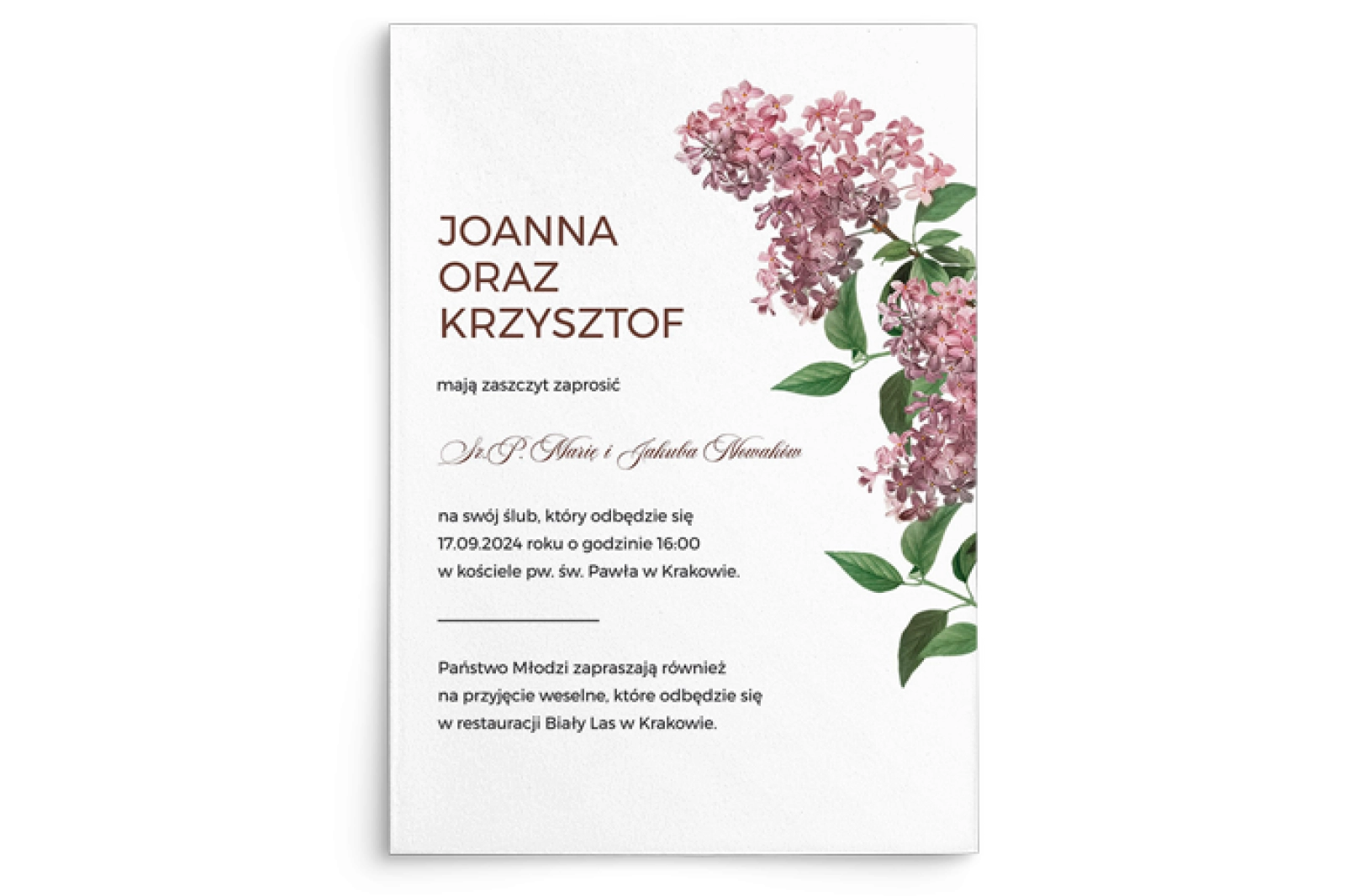 Zaproszenia ślubne Meadow - Motyw 2