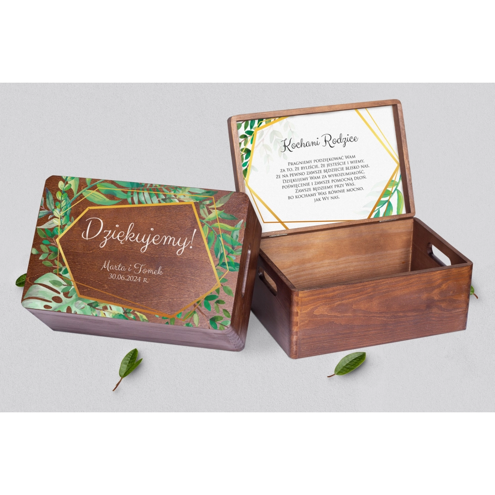 Skrzyneczka dla Rodziców - brązowa Flowers & Frame Motyw 2