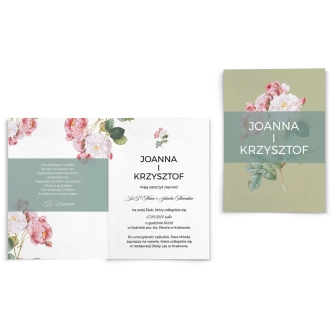 Zaproszenia ślubne Botanic - Składane motyw 3