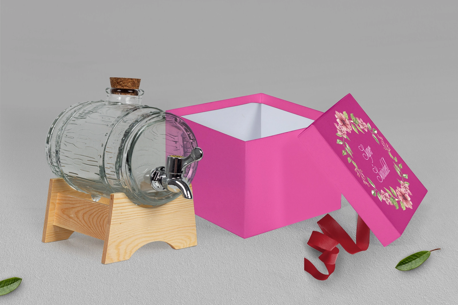 Antałek - opakowanie różowe Akwarelowe Wianki Motyw 6